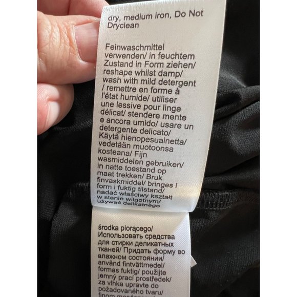 Venus Black Party Dress Large Mini Sheath Gold Accent Necklace Straps Stretch - Picture 15 of 16